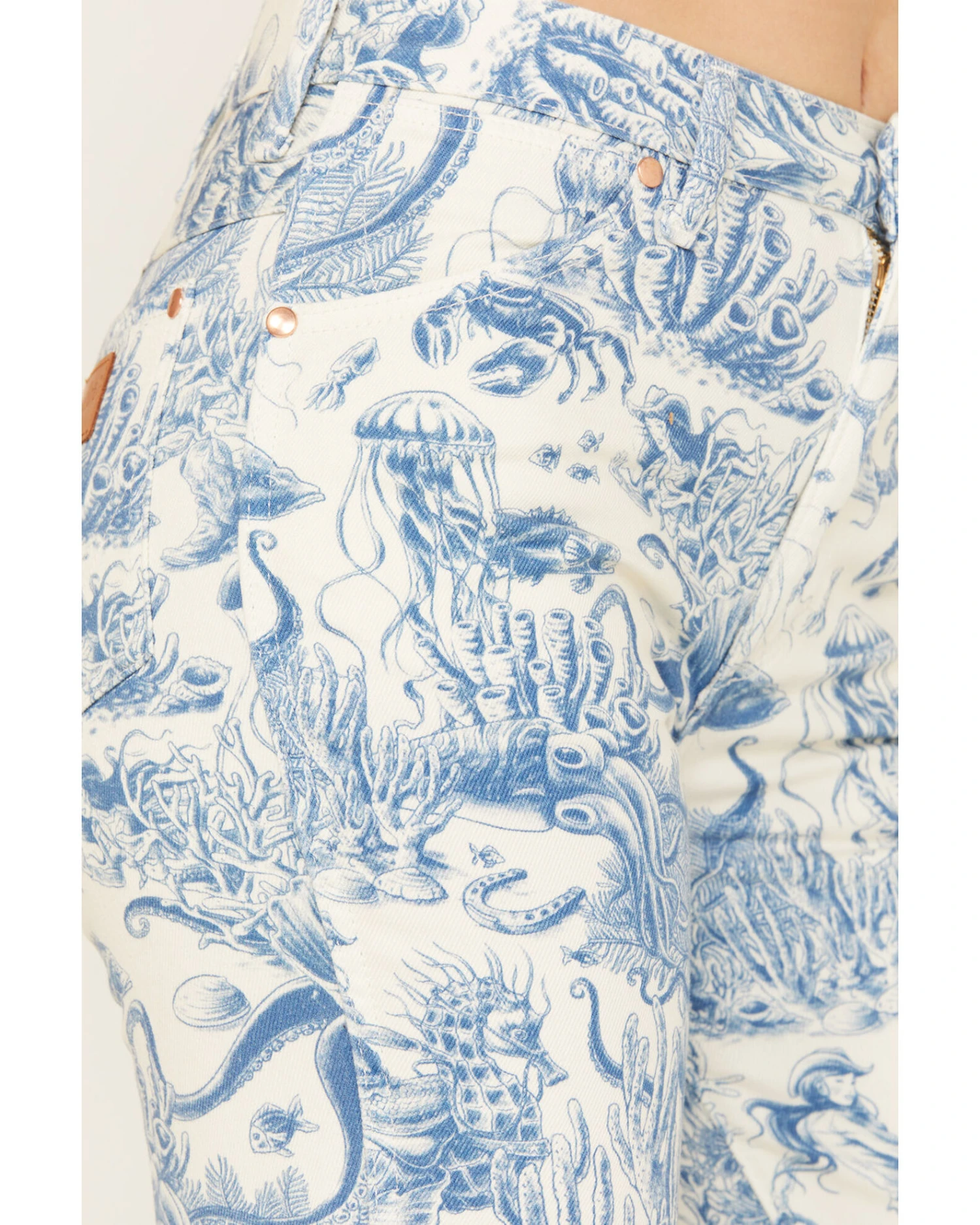 Wrangler Women's High Rise Nautical Print Wanderer Flare Jeans - Image 2