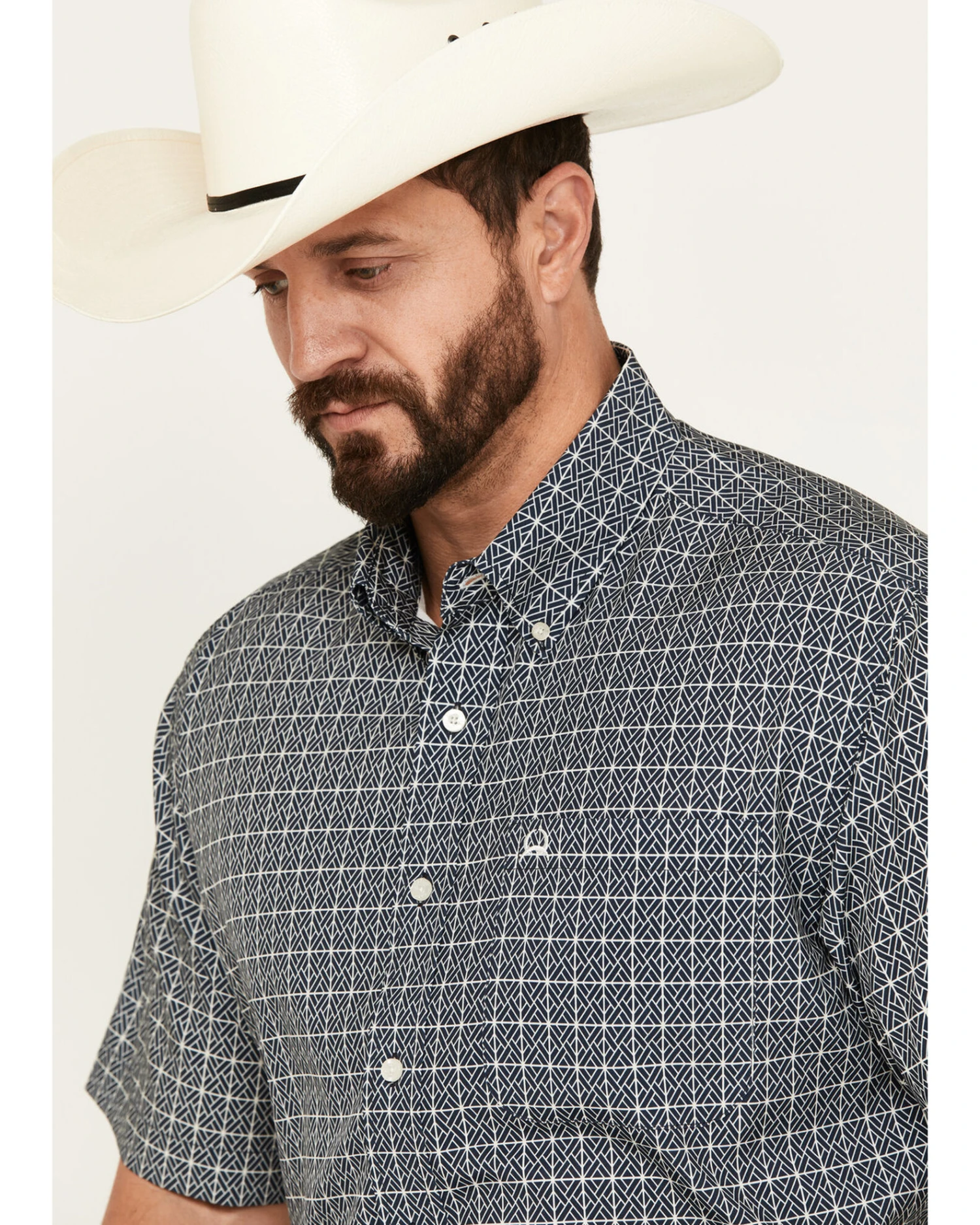 Cinch Men's ARENAFLEX Geo Print Short Sleeve Button Down Western Shirt - Image 2