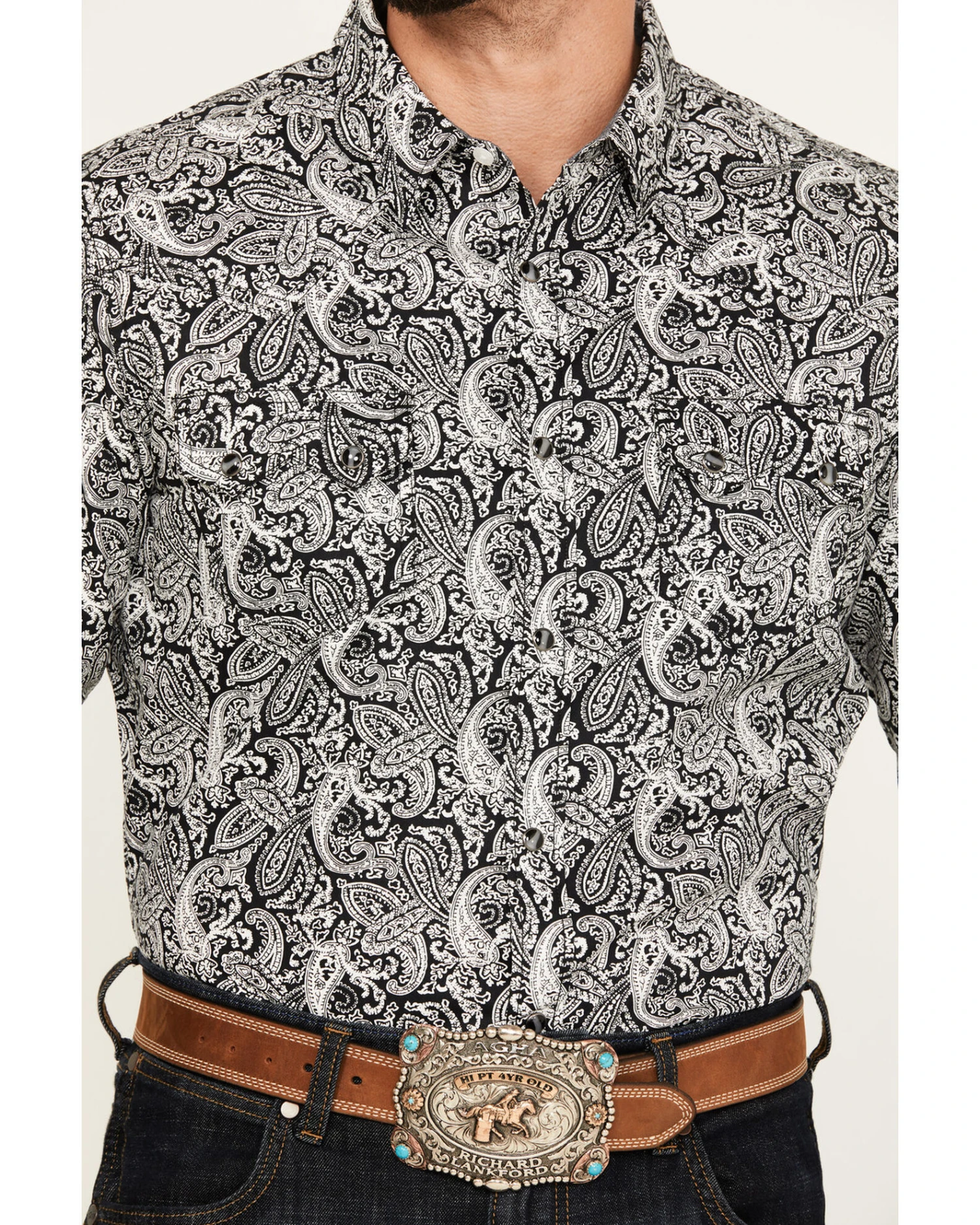 Cody James Men's Mamba Paisley Print Long Sleeve Western Snap Shirt - Image 3