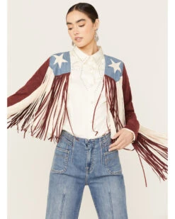 Vocal Women's Lainee Star Faux Fringe Jacket