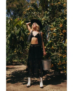 Shyanne Women's Diamond Embroidered Mesh Skirt