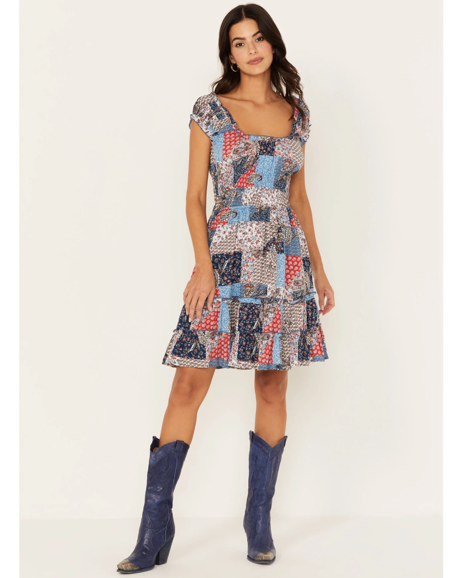 Wild Moss Women's Patchwork Print Dress