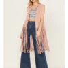 Fornia Women's Fringe Faux Suede Vest