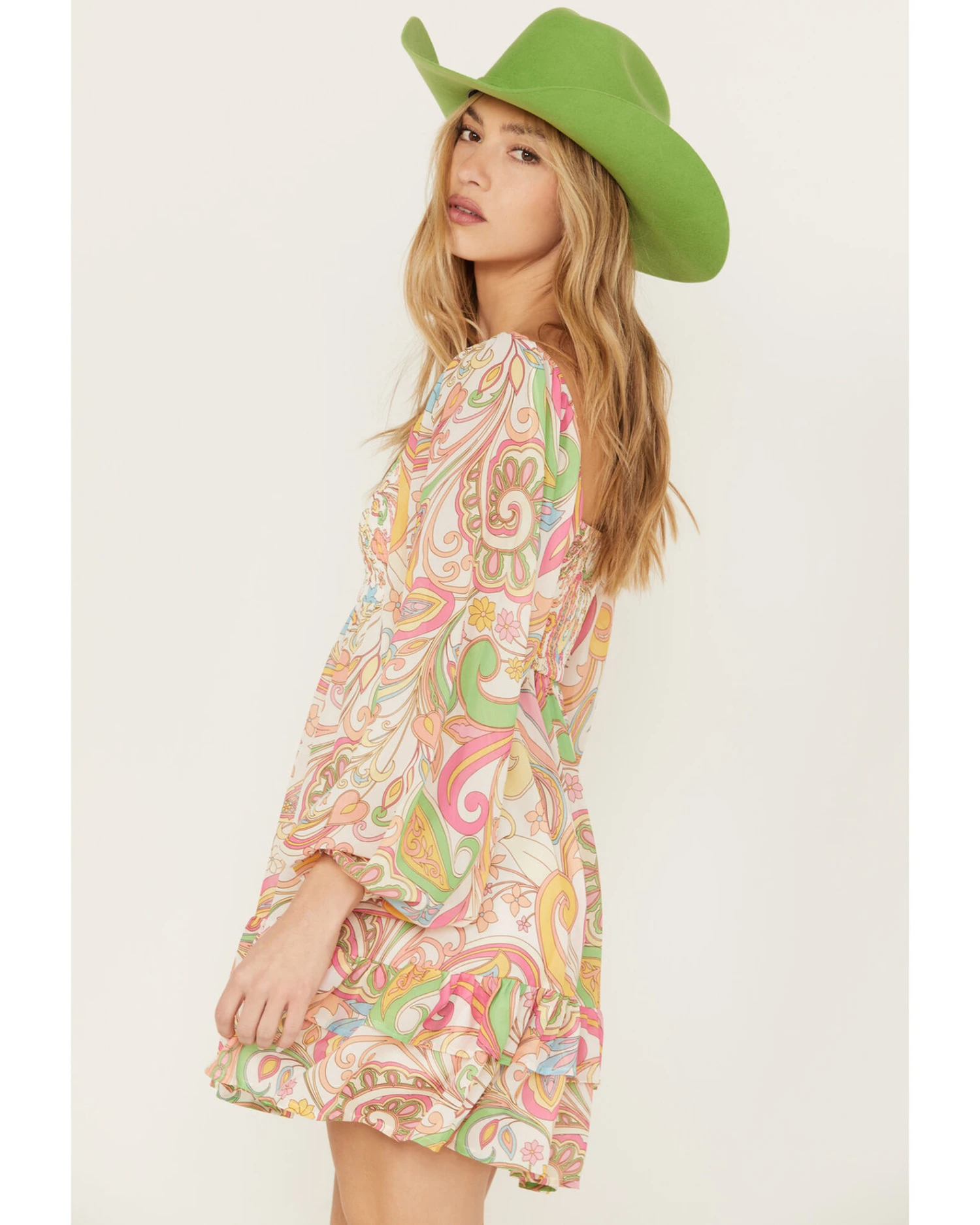 Flying Tomato Women's Paisley Print Ruffle Mini Dress - Image 2