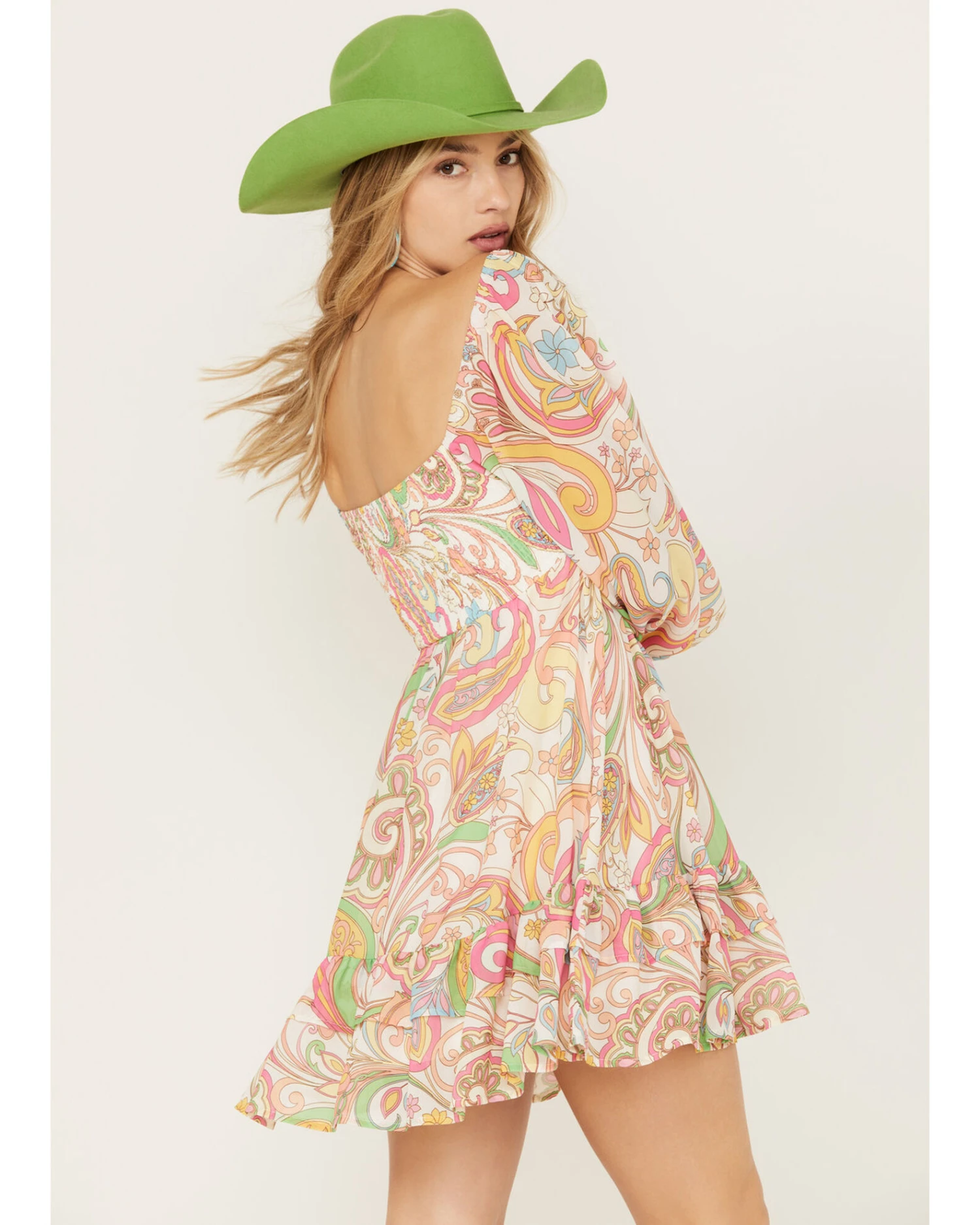 Flying Tomato Women's Paisley Print Ruffle Mini Dress - Image 4