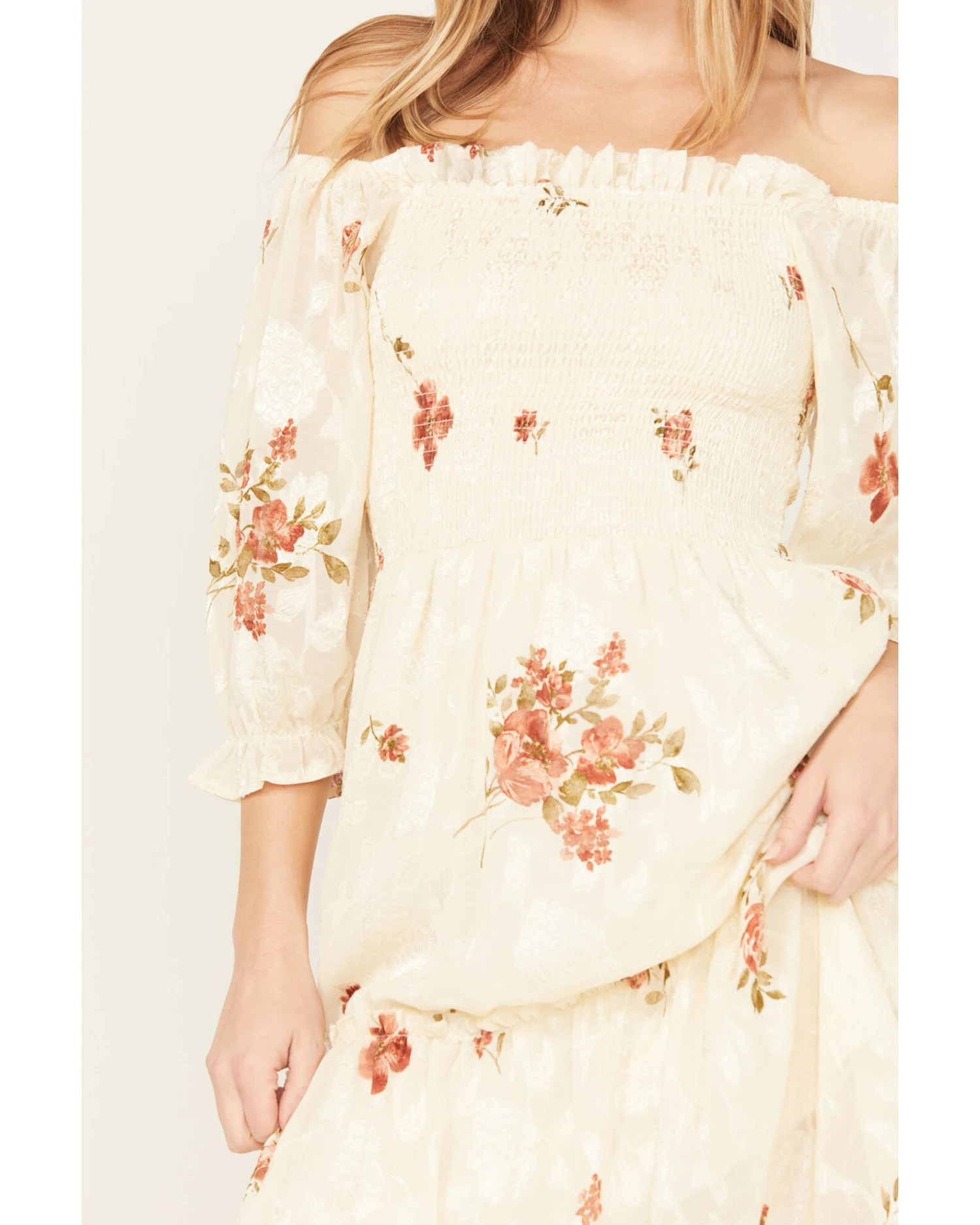 Wild Moss Women's Jacquard Smocked Front Dress - Image 3