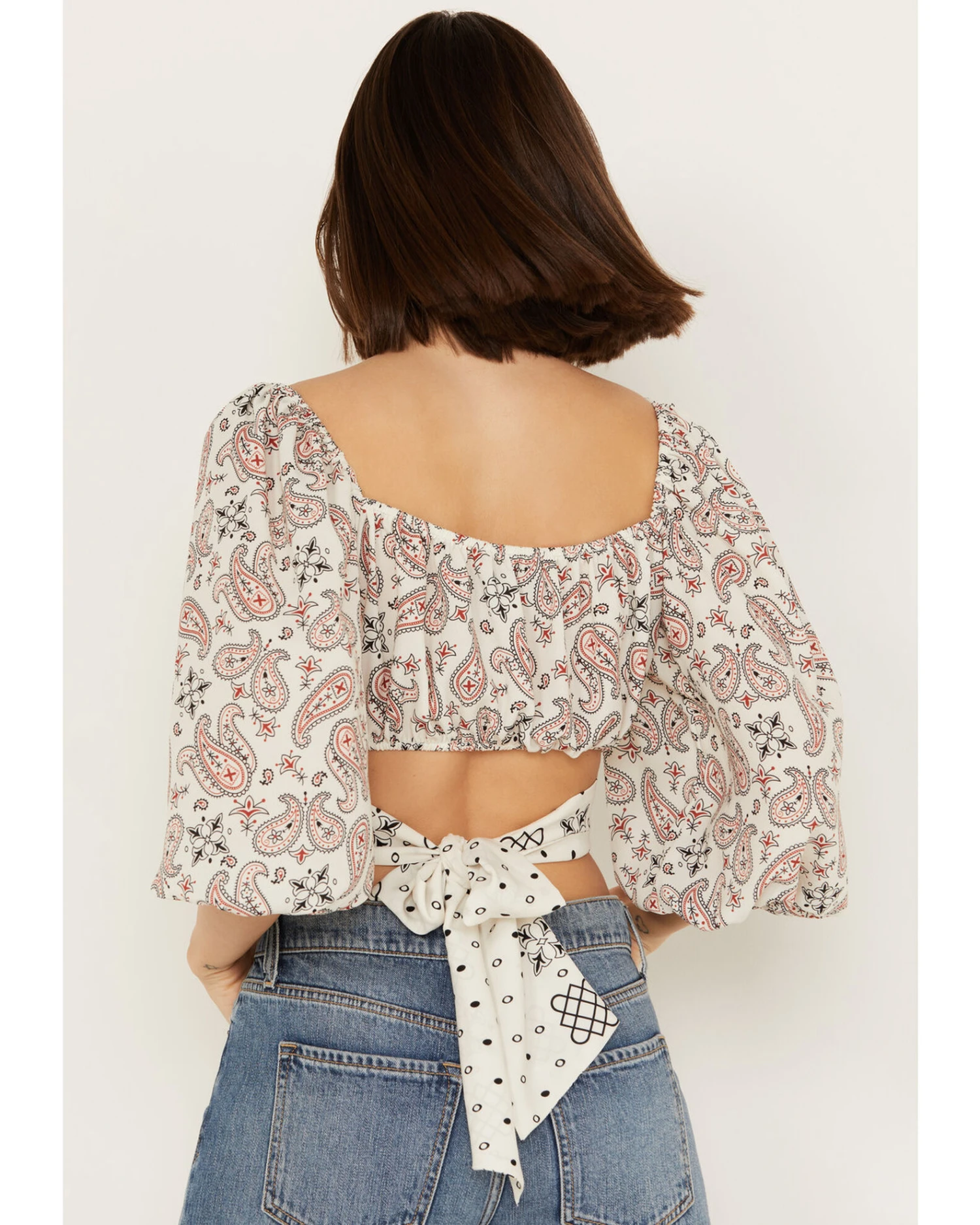 Beyond The Radar Women's Bandana Print Tie Back Top - Image 4