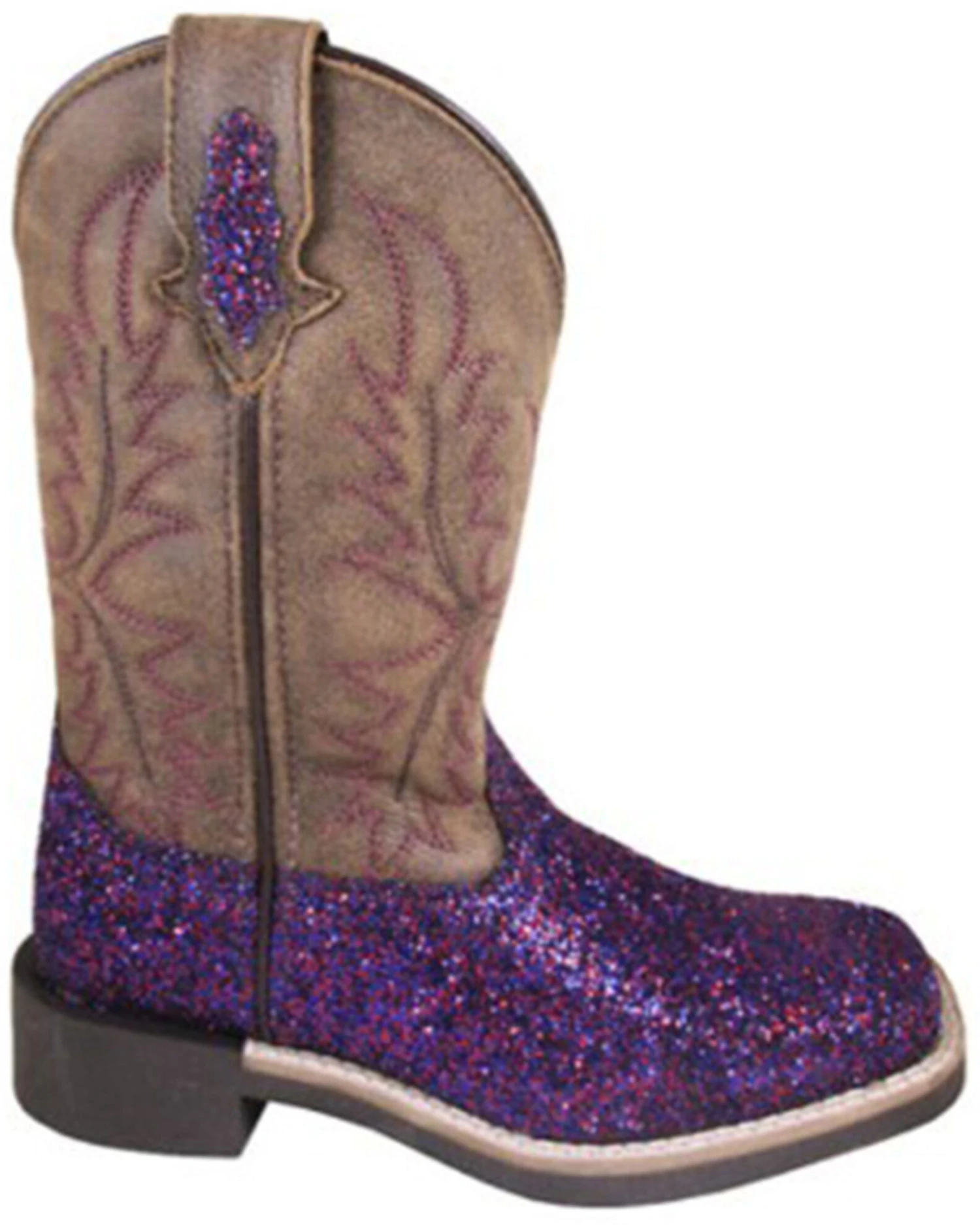 Smoky Mountain Little Girls' Ariel Glitter Western Boots - Broad Square Toe